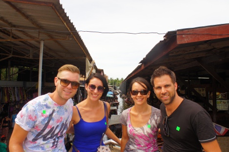 The four of us at the Floating Markets